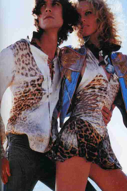 Roberto Cavalli S/S 2002 Silk Leopard Print Dress ad campaign