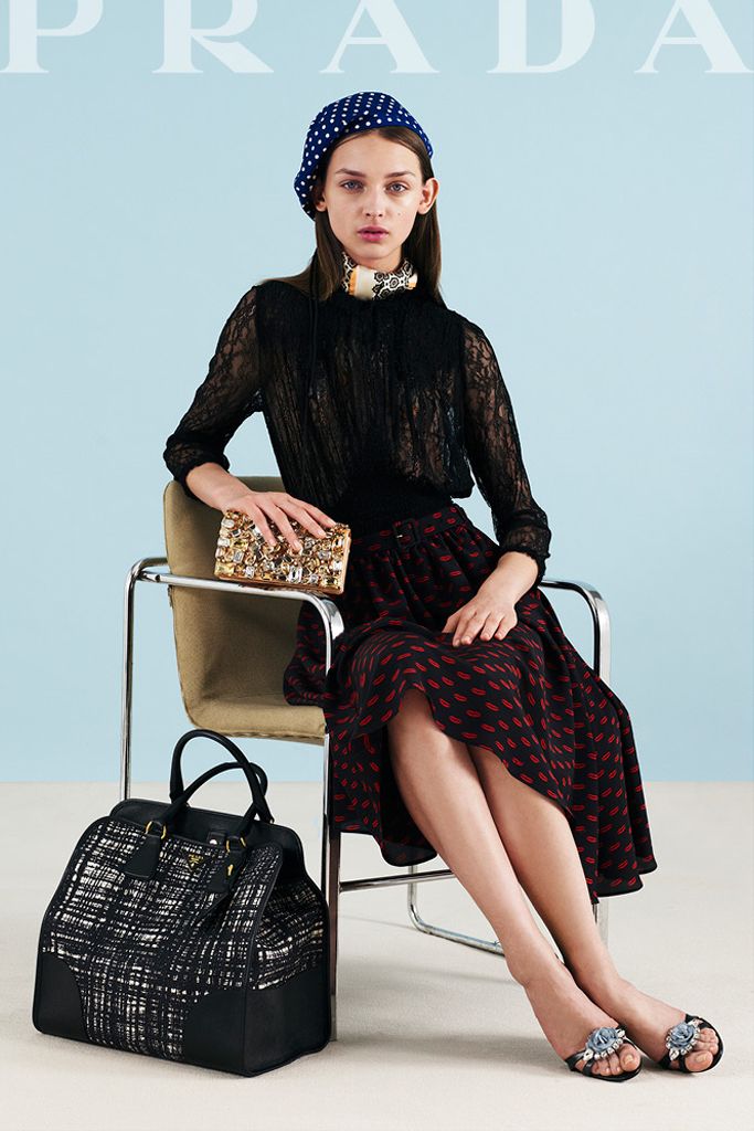 Prada 2012 Cruise Kiss Lips Print Silk Skirt (S/M)