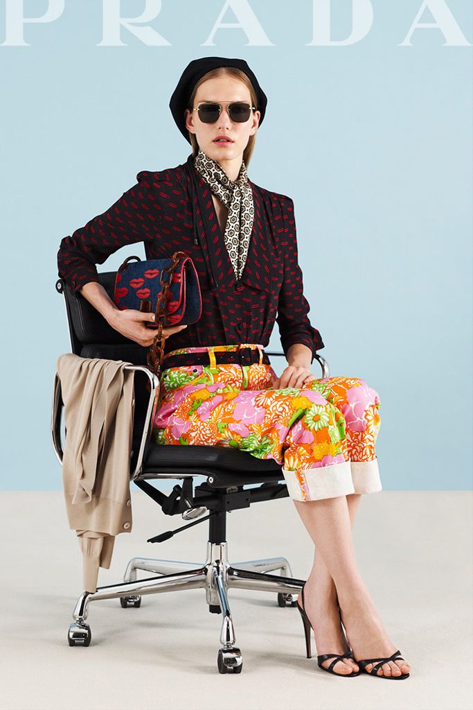 Prada 2012 Cruise Kiss Lips Print Silk Skirt (S/M)